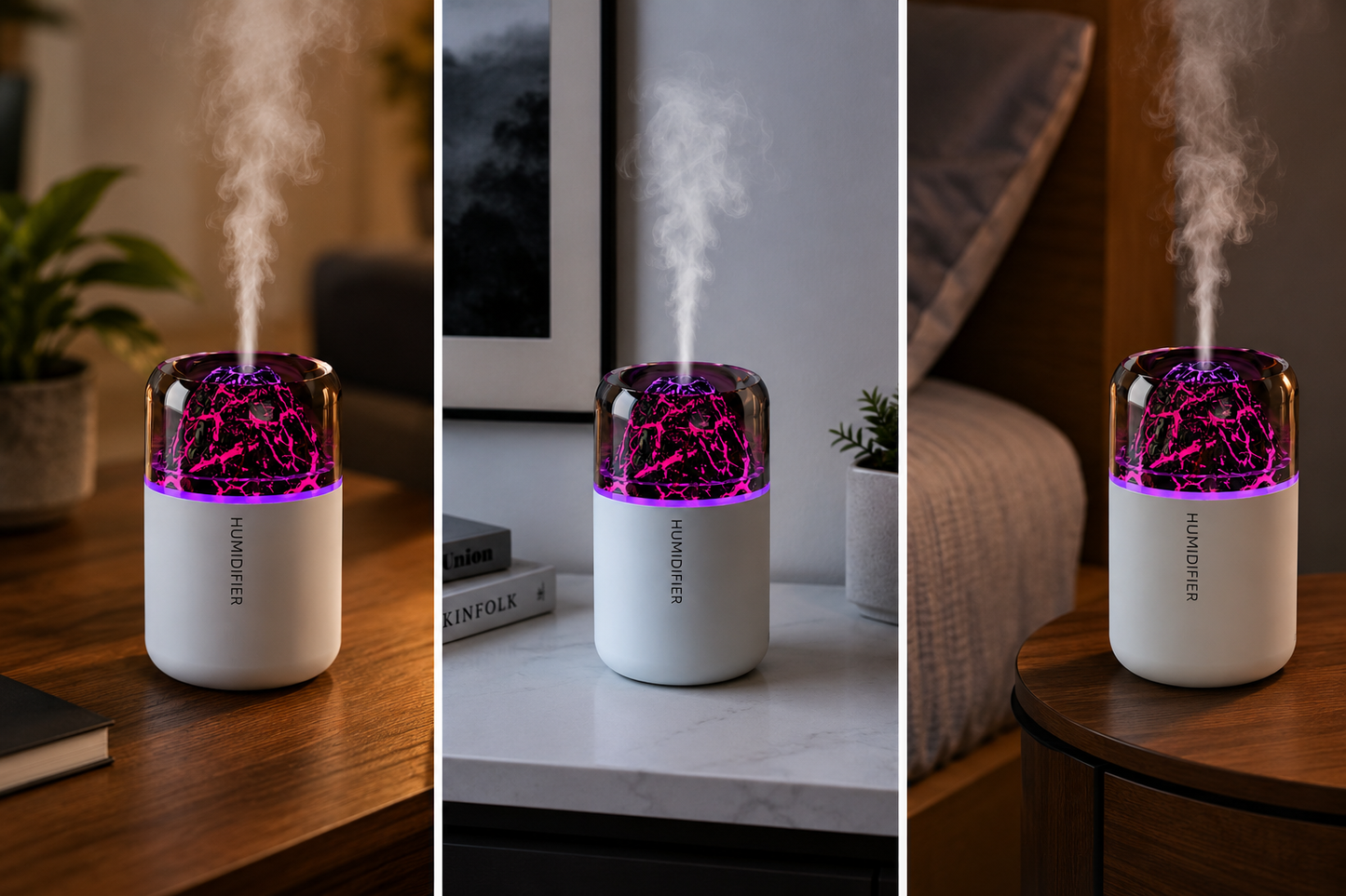 Rustgevende Slaap Humidifier – Nachtlamp & Luchtbevochtiger