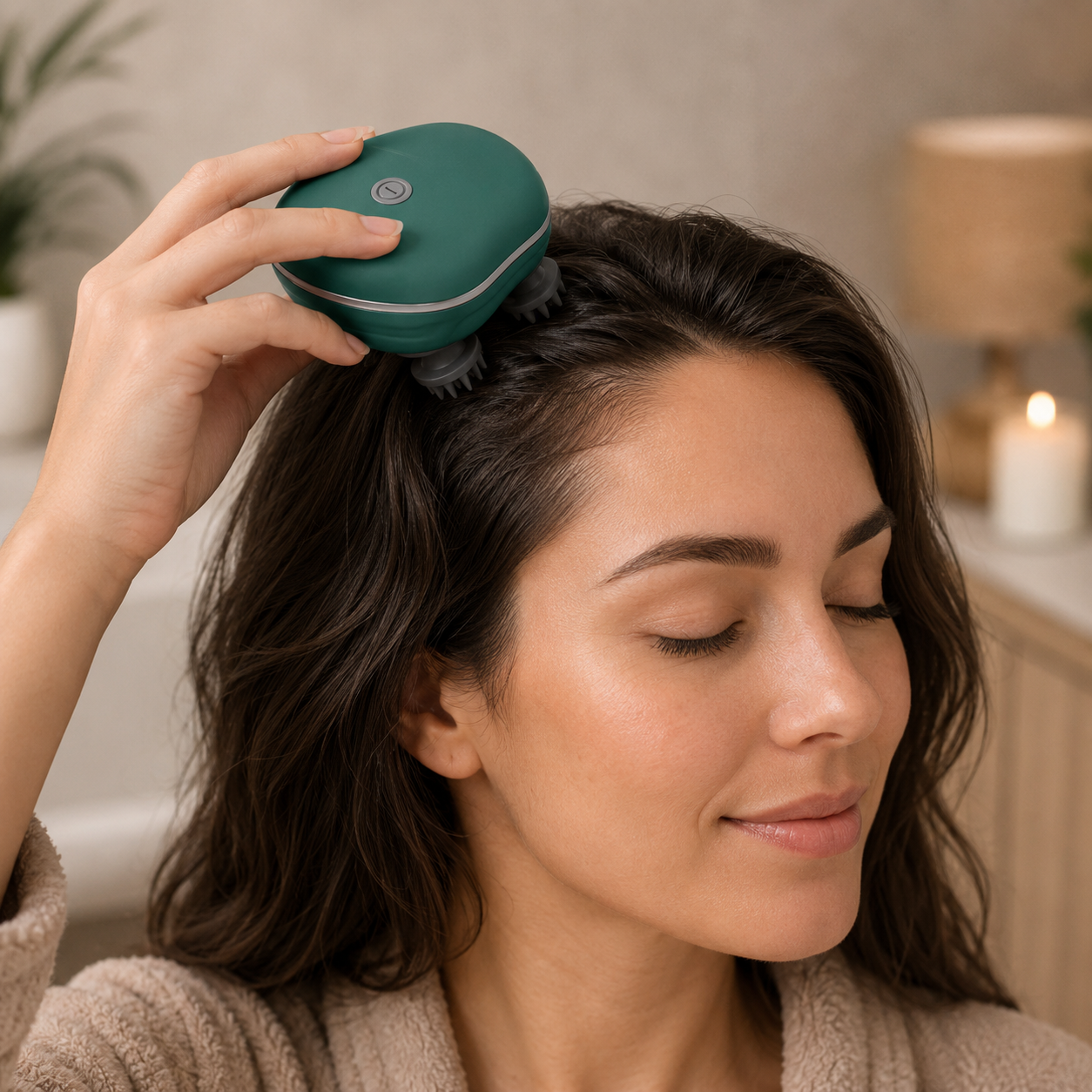 2-in-1 Hoofdhuidreiniger en Massager – Oplaadbaar & Waterbestendig