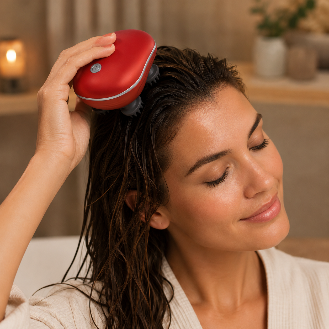 2-in-1 Hoofdhuidreiniger en Massager – Oplaadbaar & Waterbestendig