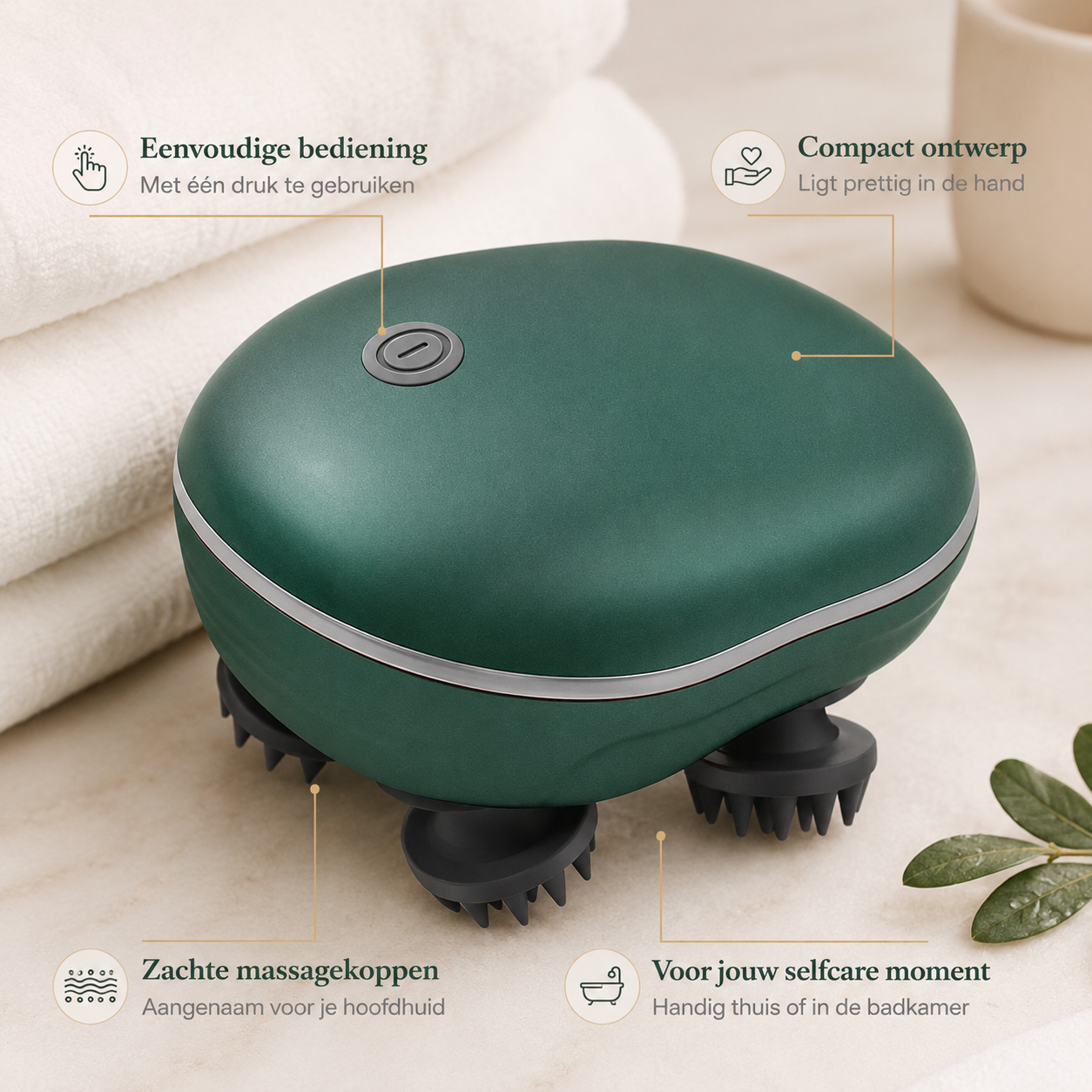 2-in-1 Hoofdhuidreiniger en Massager – Oplaadbaar & Waterbestendig